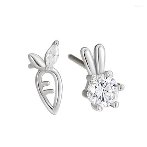 Stud Earrings S925 Sterling Silver Carrot High-grade Asymmetric Female Ins Temperament Fashion Jewelry