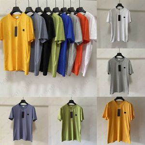 Designer Mens Camisetas Verão Algodão Camisetas para Homens Juventude Cor Sólida Bordado Mercerizado-Algodão Redondo Pescoço Manga Curta Cp Empresas Camiseta