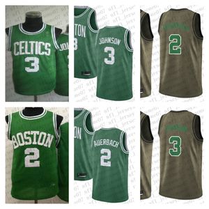 مخصصة للنساء من الرجال الشباب بوسطن بوسطن''celtics''2 red'auerbach 3 dennis''johnson camo black white blue red redro jersey jersey