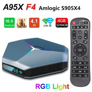 Box A95X F4 TV Box Android 10.0 Amlogic S905X4 4GB 32GB/64GB/128GB ROM 2.4G 5G Wi -Fi 2T2R Bluetooth 8K Set Top Box