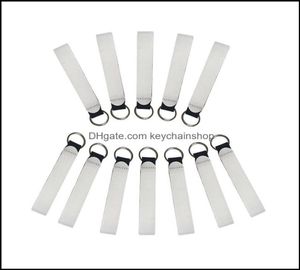 Keychains Fashion Accessories White Blank Neoprene Wristlet Lanyard Strap Band för sublimering Utskrift Cool nyckel FOB Handhandleden DR8525346