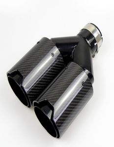 Dubbel kolfiberavgasrör svart rostfritt stål Universal End -ljuddämpare för BMW5380764