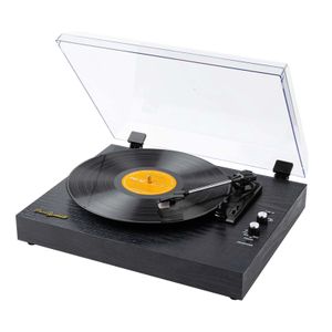 Turntable Retro Kayıt Çalar Vinil Kayıtları LP Yerleşik Hoparlörler Vintage Gramophone 3 Hızlı BT5.0 AUX-IN LINE-OUT RCA Çıkışı 240102