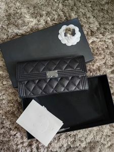 2024 leather laptop bag Wallet Real Leather Tier Mirror Quality 1Womens Black Quilted Coin Purse Lady Credit Card Wallets Luxury Designers Fashion Box Bags Womens