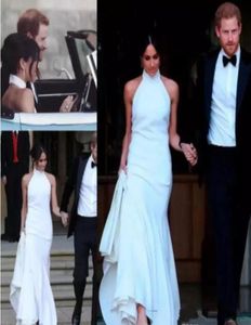 Meghan Markle Wedding Dresses Floor Length Chiffon Simple Sheath Bridal Gowns Sleeveless Beach Wedding Dress vestidos de novia3922944