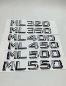 Adesivos de carro cromo ml320 ml350 ml400 ml450 ml500 ml550 tronco traseiro emblema letras para mercedes ml class9126353