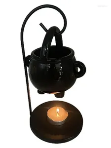 Castiçais pendurados caldeirão queimador de cera cerâmica óleo essencial derreter presente forno aquecedor tealight velas bruxaria casa yoga sala