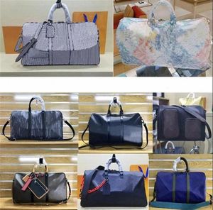 Bags Designer men 55 sport travel bag mens luggage pu leather mono gram luxury duffle bag crossbody tote handbags l 118172B