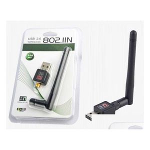 Netzwerkadapter 150 Mbit / s USB-WLAN-Wireless-Netzwerkkarte LAN-Adapter mit 5-DBI-Antenne IEEE 802.11N / G / B für Computerzubehör Dro OTSPH