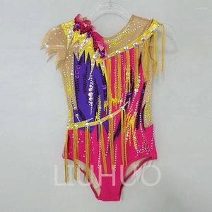 Scen Wear Liuhuo Rhythmic Gymnastics Leotard Pink Purple Competitive Performance Clothing