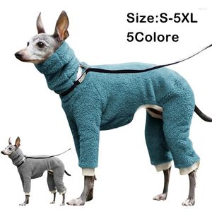 Hundkläder Vinterns för hundar stora mjuka valpkläder Hög hals varm italiensk Greyhound Jumpsuit Coat Whippet/Mexikansk hårlös/maltes