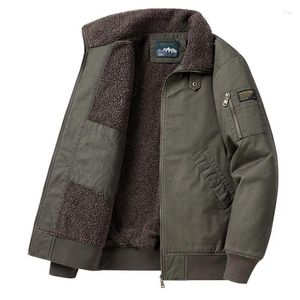 Giubbotti da uomo Bomber invernale Giubbotto caldo spesso Parka Collo in pelliccia Cappotto termico Giacca a vento in lana d'agnello Camicetta casual in cotone tattico