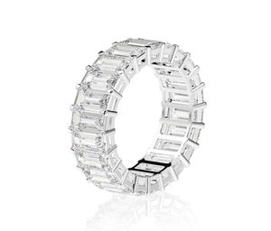 Eternity Smaragdschliff Labordiamant Ring 925 Sterling Silber Verlobung Eheringe für Frauen Schmuck Geschenk6232460
