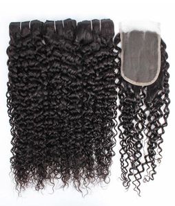 KISSHAIR jerry culry capelli 3 pacchi con chiusura colore naturale fascio di capelli umani indiani trama di capelli ricci peruviani brasiliani6224016