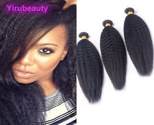 Peruvian Human Hair Natural Color Kinky Straight Hair Products 3 Piece One Set Kinky Straight Three Bundles Hair Wefts5939410