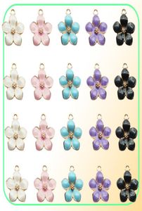 Todo 100 pçs moda clássico bonito esmalte flor encantos pingente colar pulseira diy único feminino jóias acessório4858852