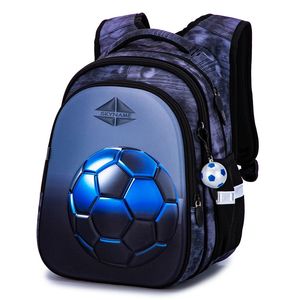 Cartoon 3D Football Kids Schoolbag Orthopedic Primary School ryggsäckar för barn Reflekterande klass 1-3-4 Big Book Bag Pack 231229