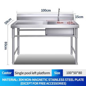 Lavello commerciale in acciaio inossidabile 304, staffa per lavare i piatti, lavabo, alta qualità, lunga durata, modelli di prodotto completi, vendite dirette in fabbrica