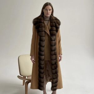 Fur Best Selling Fur Coat Women Natural Fur Jacket Wool Blend Overcoat Autumn Cardigan Fashion