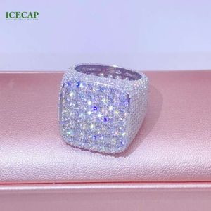 Custom Rings 925 Silver White Gold Plated Men Women Rings Iced Out Vvs Moissanite Full Diamond Ring Fine Jewelry