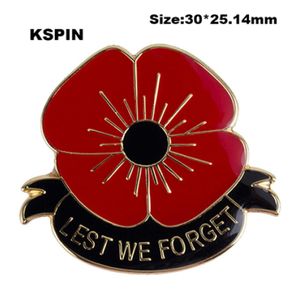 Lest We Forget Blumen-Anstecknadel, Flaggenabzeichen, Anstecknadeln, Abzeichen, Brosche, XY01202848097