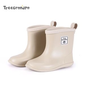 Kids Boy rubber Rain Boots Girls Boys children Ankle Rainboots Waterproof shoes Round toe Water Shoes soft Rubber Shoes 240102