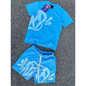 Męskie tshirty Set 5A Tee Drukukowana designerska koszulka krótka y2k tees syna światowy grafika i szorty hip hop s-xl tani loe