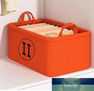 Simple Orange Storage Basket Cotton Linen Eva Thickened Fold Wardrobe Storage Basket Clothes Socks Sundries Storage Box