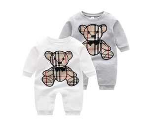 Sommer Strampler Mode Marke Stil Neugeborenen Baby Kleidung 3 Pcs Set Baumwolle Brief Lange Ärmeln Kleinkind Baby Junge Mädchen Strampler kleidung6368123