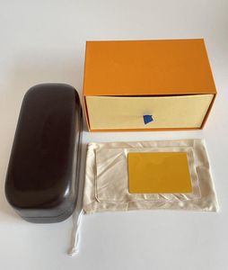Designer Box Fall för solglasögon Gelglasskydd Skyddande glasögon Tillbehör Packaging Classic Yellow Brown Leather Hard Cases5956246