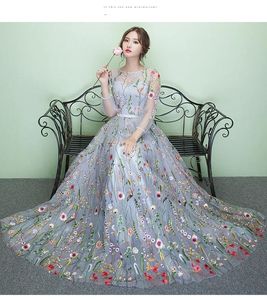 Dresses NEW Women Banquet Dress Elegant Flower ALine Gowns Ever Pretty Tulle Party Dresses Noble Robe De Soiree Oversize 3XL