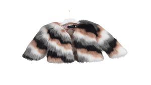 Winter coat for kids Kid039s multicolor faux fur jacket Baby girl glam faux fur coat Girls coat LJ2011309537792