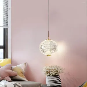 Chandeliers Acrylic Spherical Ceiling Light Modern Bedside Hanging Lamp Lighting For Dining Living Room Globe Dimmable Fixture