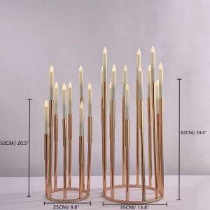 Metal Candelabra Lüks Mum Tutucular Şamdanlar Düğün Masa Merkez Pillar Stand Stand Yol Kurşun Partisi Ev Dekorasyonu