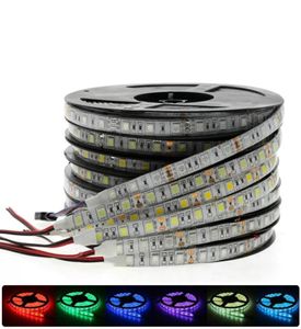 Alta Birght 5M 5050 2835 Tiras de Led Luz Quente Puro Branco Vermelho Verde RGB Flexível 5M Rolo 300 Leds 12V Fita ao ar livre3103646