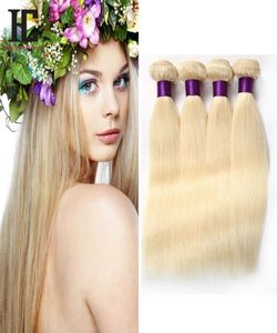 613 Blond Virgin Hair 4PCS LOT BRAZILIAN VIRGI RACH HURN HÅR Väv billig blond brasiliansk hårvävbuntar HC Products9399974