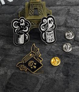 Europejski emalia Ghost Devil Pins Halloween Gift Cowboy Ubrania broszki z plecakiem spódniczką