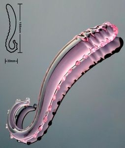 30mm Rosa Pyrex vetro dildo pene artificiale cristallo falso plug anale massaggiatore prostatico masturbarsi giocattolo del sesso per adulti donne gay uomini S9388461