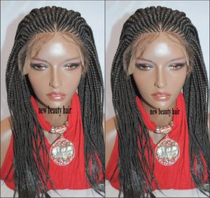 180density el yapımı dantel frontal cornrow peruk Afrika Amerikalı kadın tarzı kutu örgü peruk örgü örgüler dantel ön peruk ile bebek hai3585628