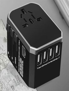 4 USB 2000W 5 6A Typ C Multi Socket Universal Travel Adapter Plug Converter för US UK AU EU Power Plug Adaptor233M6768463
