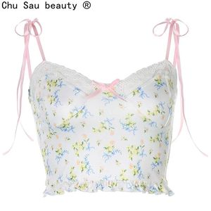 Camis 2020 new fashion women sexy cute lace stitching floral vest sleeveless bottoming camisole cropped tops chemise femme