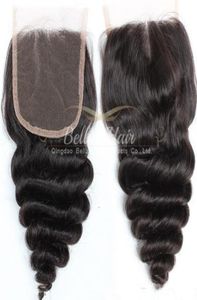 44 Natural Hairline Loose Wave Closure HD Medium Brown Lace Human Hair Middle Part Brasilian7531966