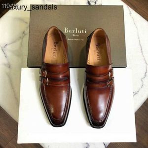 Berluti Erkek Deri Ayakkabı Resmi Yeni Bruti Mens Business Casual Moda ve Yakışıklı Oxford Tek Adım Tembel RJ