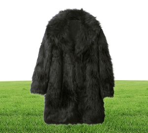 Men Warm Winter Long Coat High Quality Faux Fur Jackets Outwear Open Stitch Overcoat Homme Jacket7986524