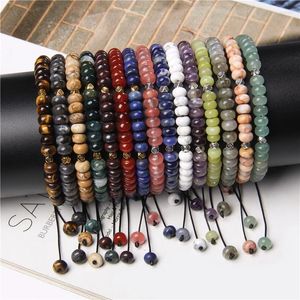 Charm Bracelets Natural Agates Abacus Beads Bracelet For Men Women Fashion Aventurine Crystal Stone Adjustable Rope Yoga Jewelry Prayer