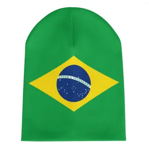 Berets Nação Brasil Brasil Bandeira País Chapéu De Malha Para Homens Mulheres Meninos Unissex Inverno Outono Beanie Cap Bonnet Quente