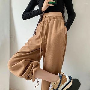 Pantaloni da donna Pantaloni sportivi primaverili Pantaloni larghi drappeggiati Tubo dritto Piedi stretti Pantaloni streetwear moda casual a gamba larga