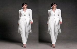 Elegant Mother of the Bride Pant Suits With Jacket For Wedding V Neck Mother039s Formal Suit Long Sleeve Beads Formal Prom Even6759308