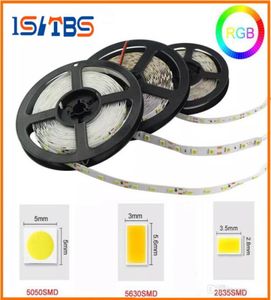 LEDストリップライト12V SMD3528 5050 5630 300ILEDストリップノンウォータープルーフリボン柔軟なホームバー装飾ランパダLED 5MROLL RGB9525422