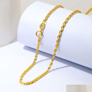 Hänge halsband guldkedjedesign för damer au750 18carat 1,5 mm grossist 18k solid rep halsband droppleverans smycken hängen othx8